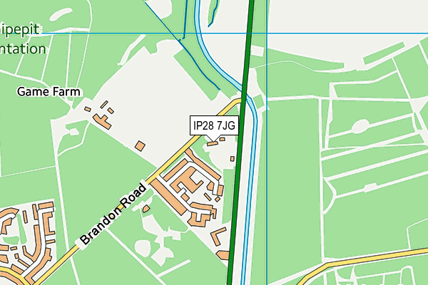 IP28 7JG map - OS VectorMap District (Ordnance Survey) IP28 7JG map - OS VectorMap District (Ordnance Survey)