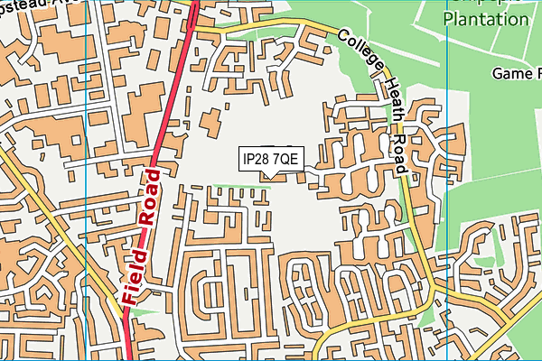 IP28 7QE map - OS VectorMap District (Ordnance Survey) IP28 7QE map - OS VectorMap District (Ordnance Survey)