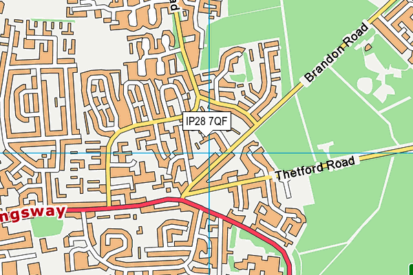 IP28 7QF map - OS VectorMap District (Ordnance Survey) IP28 7QF map - OS VectorMap District (Ordnance Survey)