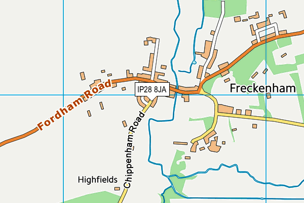 IP28 8JA map - OS VectorMap District (Ordnance Survey)