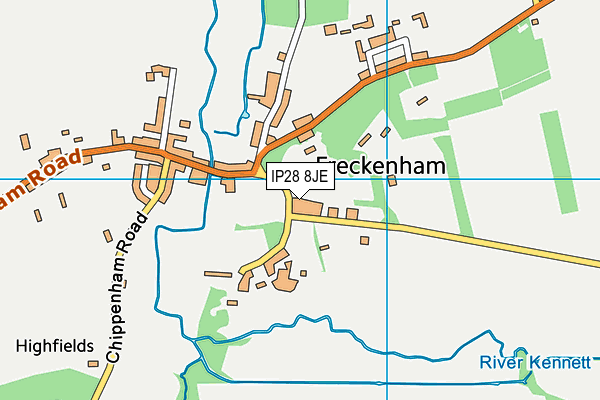 IP28 8JE map - OS VectorMap District (Ordnance Survey)