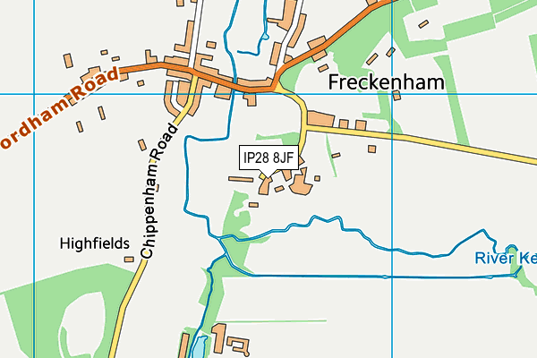 IP28 8JF map - OS VectorMap District (Ordnance Survey) IP28 8JF map - OS VectorMap District (Ordnance Survey)