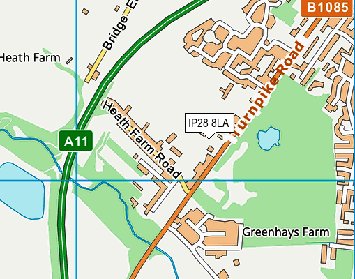 IP28 8LA map - OS VectorMap District (Ordnance Survey) IP28 8LA map - OS VectorMap District (Ordnance Survey)