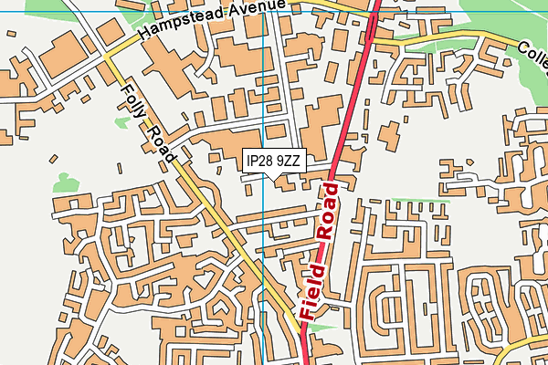 IP28 9ZZ map - OS VectorMap District (Ordnance Survey) IP28 9ZZ map - OS VectorMap District (Ordnance Survey)