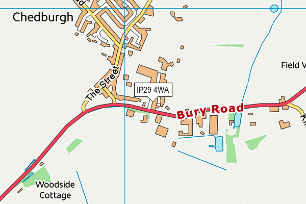 IP29 4WA map - OS VectorMap District (Ordnance Survey) IP29 4WA map - OS VectorMap District (Ordnance Survey)