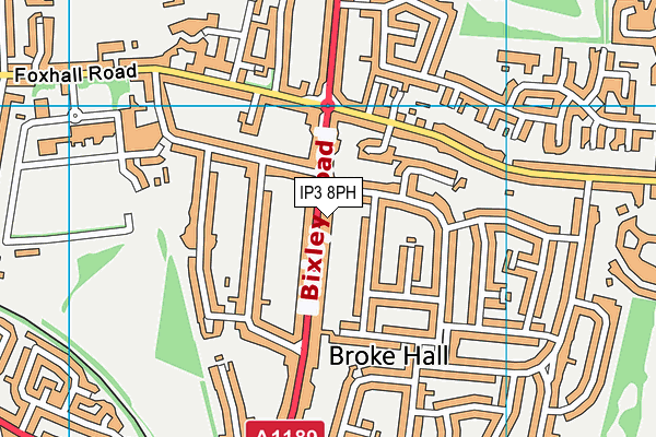 IP3 8PH map - OS VectorMap District (Ordnance Survey) IP3 8PH map - OS VectorMap District (Ordnance Survey)