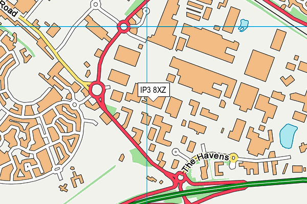 IP3 8XZ map - OS VectorMap District (Ordnance Survey) IP3 8XZ map - OS VectorMap District (Ordnance Survey)