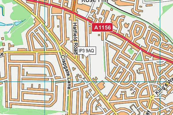 IP3 9AQ map - OS VectorMap District (Ordnance Survey) IP3 9AQ map - OS VectorMap District (Ordnance Survey)