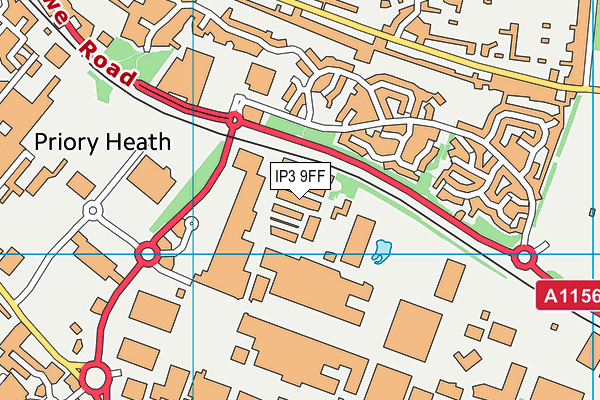IP3 9FF map - OS VectorMap District (Ordnance Survey) IP3 9FF map - OS VectorMap District (Ordnance Survey)