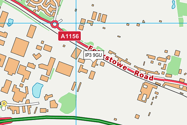 IP3 9GU map - OS VectorMap District (Ordnance Survey)