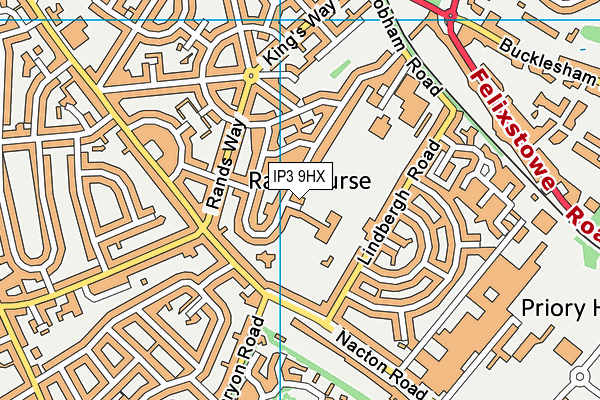 IP3 9HX map - OS VectorMap District (Ordnance Survey) IP3 9HX map - OS VectorMap District (Ordnance Survey)