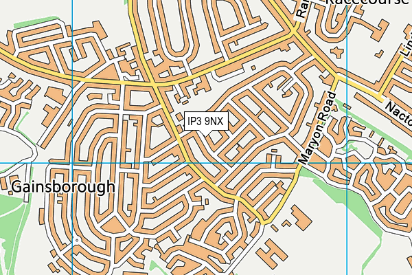 IP3 9NX map - OS VectorMap District (Ordnance Survey) IP3 9NX map - OS VectorMap District (Ordnance Survey)