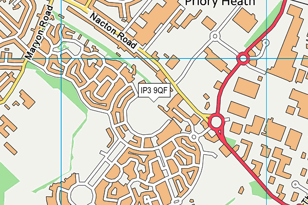 IP3 9QF map - OS VectorMap District (Ordnance Survey) IP3 9QF map - OS VectorMap District (Ordnance Survey)