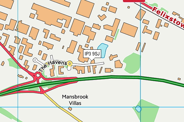 IP3 9SJ map - OS VectorMap District (Ordnance Survey) IP3 9SJ map - OS VectorMap District (Ordnance Survey)