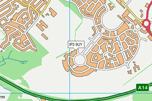 IP3 9UY map - OS VectorMap District (Ordnance Survey) IP3 9UY map - OS VectorMap District (Ordnance Survey)