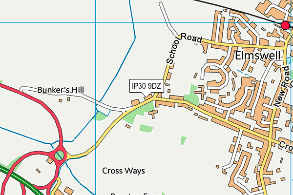 IP30 9DZ map - OS VectorMap District (Ordnance Survey) IP30 9DZ map - OS VectorMap District (Ordnance Survey)