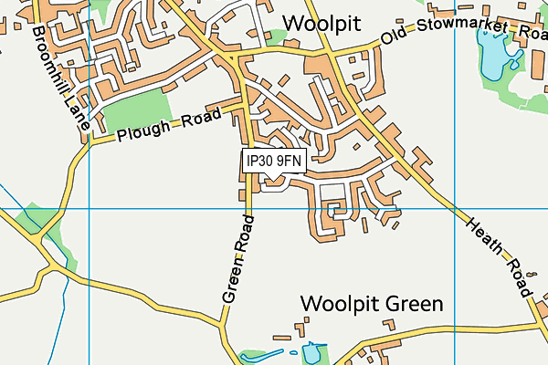 IP30 9FN map - OS VectorMap District (Ordnance Survey) IP30 9FN map - OS VectorMap District (Ordnance Survey)