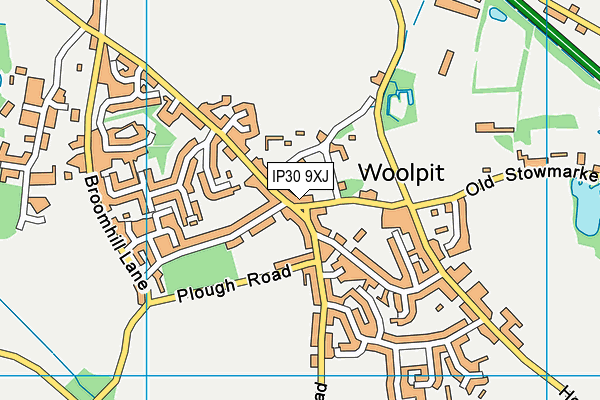 IP30 9XJ map - OS VectorMap District (Ordnance Survey) IP30 9XJ map - OS VectorMap District (Ordnance Survey)