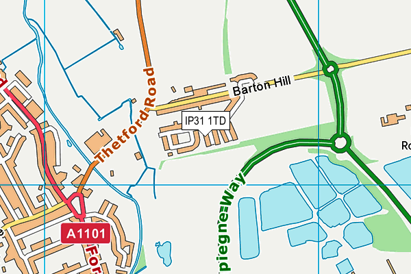IP31 1TD map - OS VectorMap District (Ordnance Survey) IP31 1TD map - OS VectorMap District (Ordnance Survey)