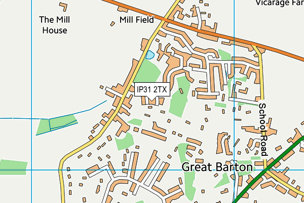 IP31 2TX map - OS VectorMap District (Ordnance Survey) IP31 2TX map - OS VectorMap District (Ordnance Survey)