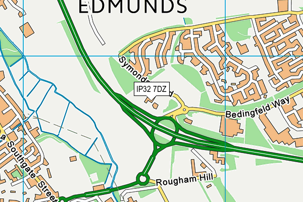 IP32 7DZ map - OS VectorMap District (Ordnance Survey) IP32 7DZ map - OS VectorMap District (Ordnance Survey)