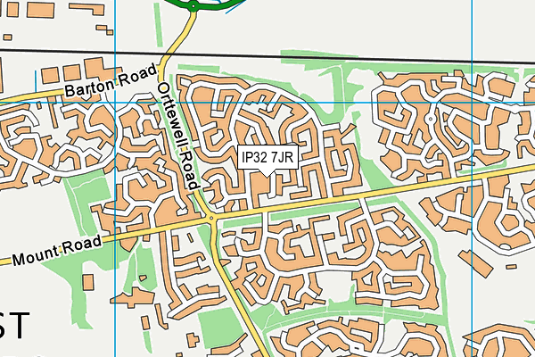IP32 7JR map - OS VectorMap District (Ordnance Survey) IP32 7JR map - OS VectorMap District (Ordnance Survey)