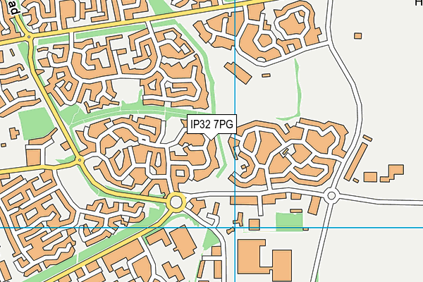 IP32 7PG map - OS VectorMap District (Ordnance Survey)