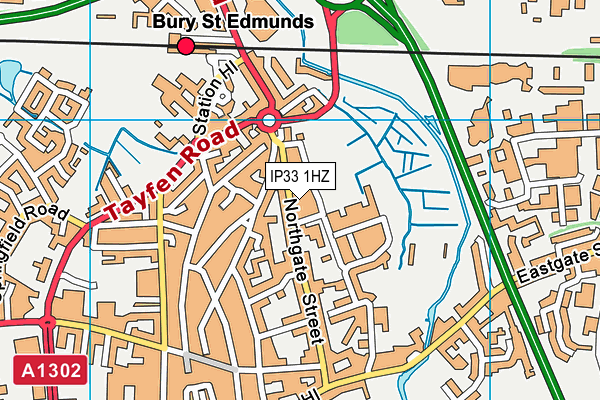 IP33 1HZ map - OS VectorMap District (Ordnance Survey) IP33 1HZ map - OS VectorMap District (Ordnance Survey)