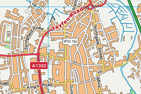 IP33 1SJ map - OS VectorMap District (Ordnance Survey)