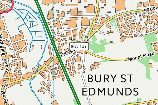 IP33 1UY map - OS VectorMap District (Ordnance Survey) IP33 1UY map - OS VectorMap District (Ordnance Survey)
