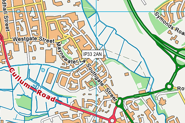 IP33 2AN map - OS VectorMap District (Ordnance Survey) IP33 2AN map - OS VectorMap District (Ordnance Survey)