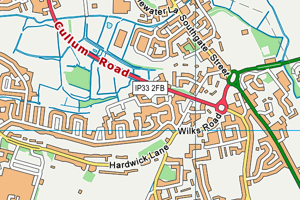 IP33 2FB map - OS VectorMap District (Ordnance Survey) IP33 2FB map - OS VectorMap District (Ordnance Survey)