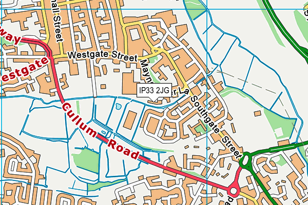 IP33 2JG map - OS VectorMap District (Ordnance Survey) IP33 2JG map - OS VectorMap District (Ordnance Survey)