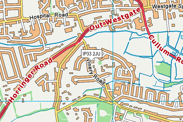 IP33 2JU map - OS VectorMap District (Ordnance Survey) IP33 2JU map - OS VectorMap District (Ordnance Survey)