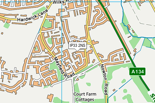 IP33 2NS map - OS VectorMap District (Ordnance Survey) IP33 2NS map - OS VectorMap District (Ordnance Survey)