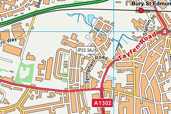 IP33 3AJ map - OS VectorMap District (Ordnance Survey) IP33 3AJ map - OS VectorMap District (Ordnance Survey)