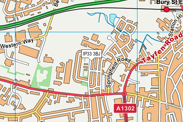 IP33 3BJ map - OS VectorMap District (Ordnance Survey) IP33 3BJ map - OS VectorMap District (Ordnance Survey)