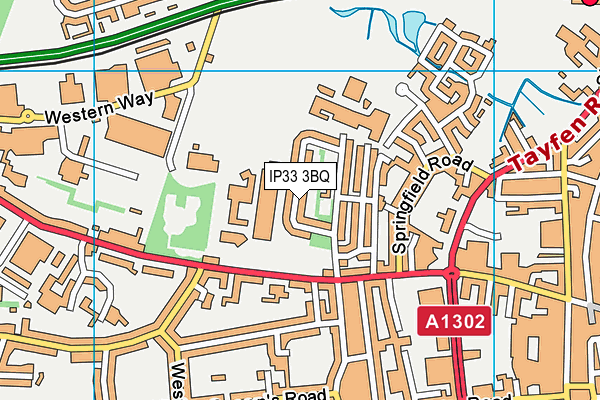 IP33 3BQ map - OS VectorMap District (Ordnance Survey) IP33 3BQ map - OS VectorMap District (Ordnance Survey)