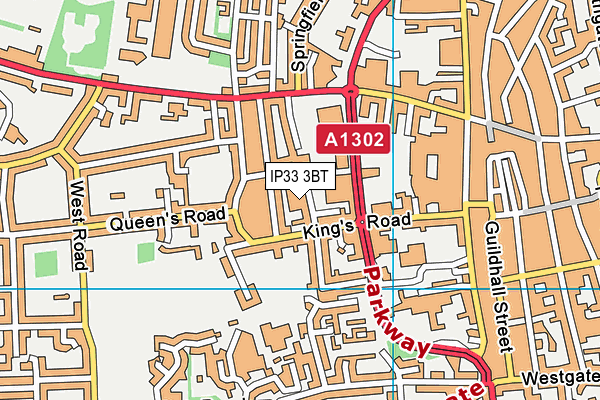 IP33 3BT map - OS VectorMap District (Ordnance Survey) IP33 3BT map - OS VectorMap District (Ordnance Survey)