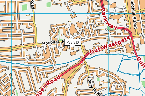 IP33 3JX map - OS VectorMap District (Ordnance Survey) IP33 3JX map - OS VectorMap District (Ordnance Survey)