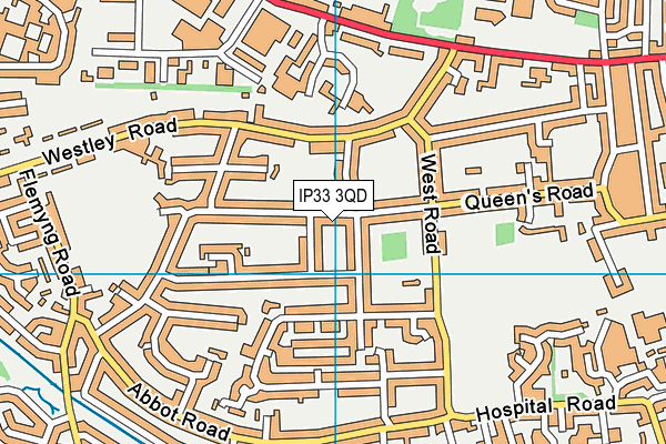IP33 3QD map - OS VectorMap District (Ordnance Survey) IP33 3QD map - OS VectorMap District (Ordnance Survey)