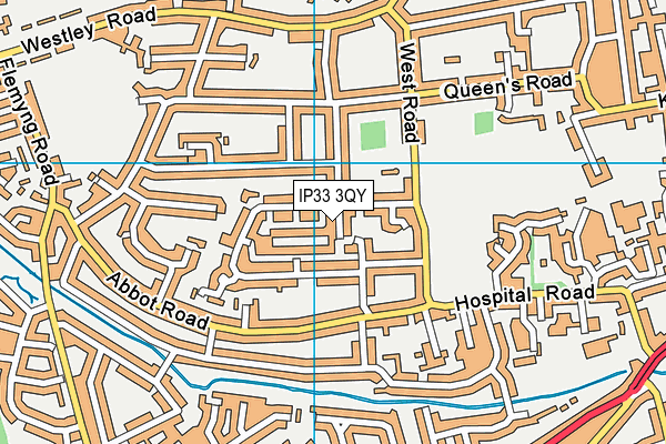 IP33 3QY map - OS VectorMap District (Ordnance Survey) IP33 3QY map - OS VectorMap District (Ordnance Survey)