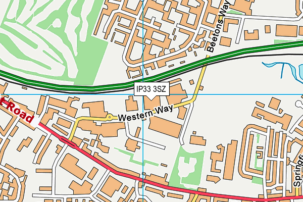 IP33 3SZ map - OS VectorMap District (Ordnance Survey) IP33 3SZ map - OS VectorMap District (Ordnance Survey)