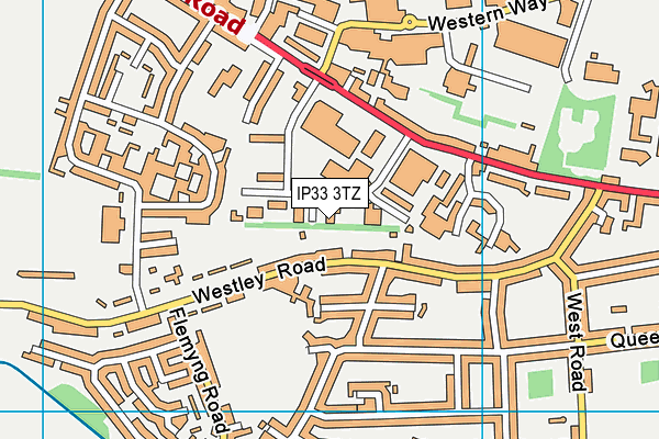 IP33 3TZ map - OS VectorMap District (Ordnance Survey) IP33 3TZ map - OS VectorMap District (Ordnance Survey)