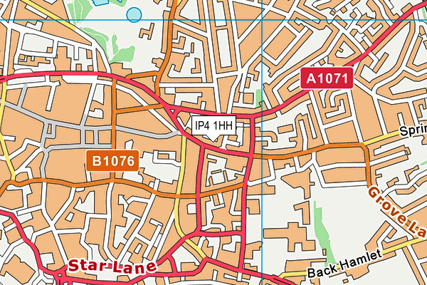 IP4 1HH map - OS VectorMap District (Ordnance Survey) IP4 1HH map - OS VectorMap District (Ordnance Survey)