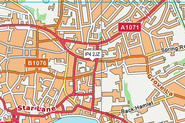 IP4 2JZ map - OS VectorMap District (Ordnance Survey) IP4 2JZ map - OS VectorMap District (Ordnance Survey)