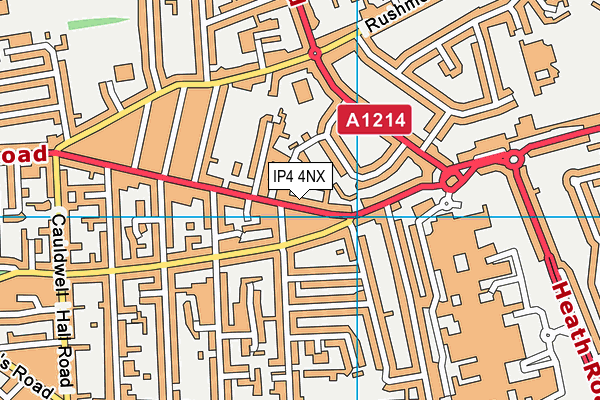 IP4 4NX map - OS VectorMap District (Ordnance Survey) IP4 4NX map - OS VectorMap District (Ordnance Survey)