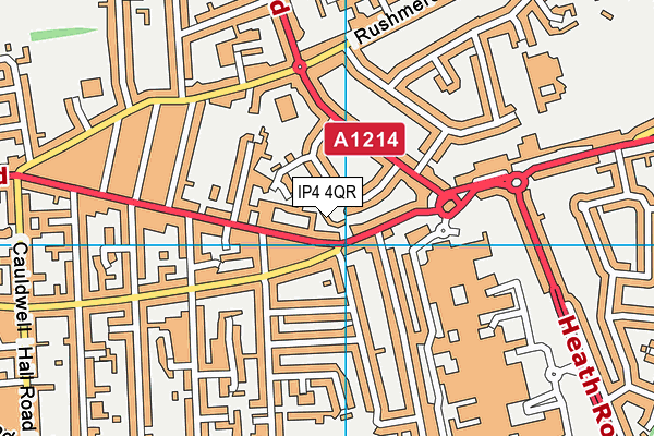 IP4 4QR map - OS VectorMap District (Ordnance Survey) IP4 4QR map - OS VectorMap District (Ordnance Survey)