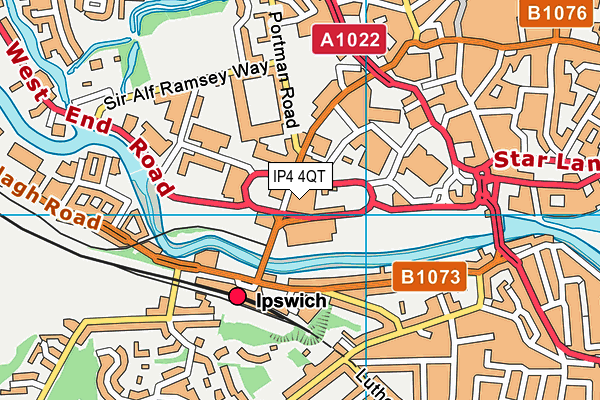 IP4 4QT map - OS VectorMap District (Ordnance Survey) IP4 4QT map - OS VectorMap District (Ordnance Survey)