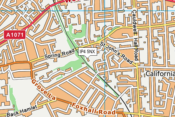 IP4 5NX map - OS VectorMap District (Ordnance Survey) IP4 5NX map - OS VectorMap District (Ordnance Survey)